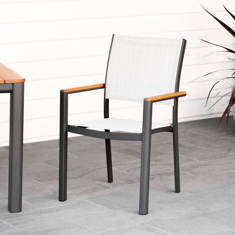 Mimosa Charcoal Rhone Aluminium Stacking Dining Chair