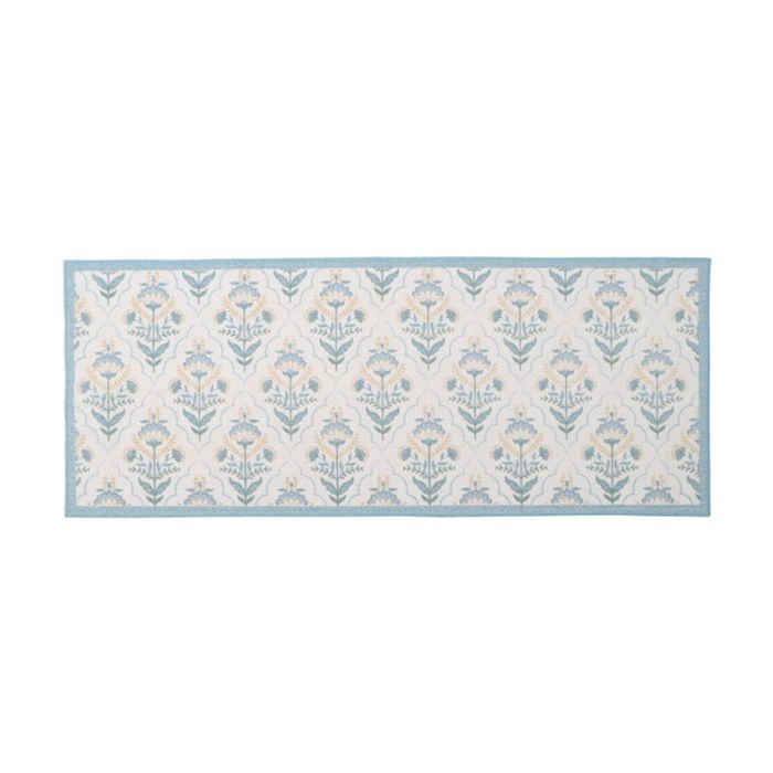 LVD Ketaki Non-Slip Floral Pattern Indoor Floor Runner 150x60cm Blue/Yellow