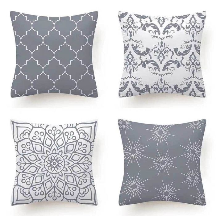 Set of 4 Luxton Flannel Home Decoration Cushion Covers (Grey)