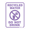 Rain Harvesting 100 x 75mm White/Lilac Metal Recycled Water Do Not Drink Sign