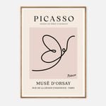 Galrie Pablo Picasso Animal Series Minimalist Line Art Print for Modern Decor, Wood Frame, A4 21 x 30cm (8 x 12inch)