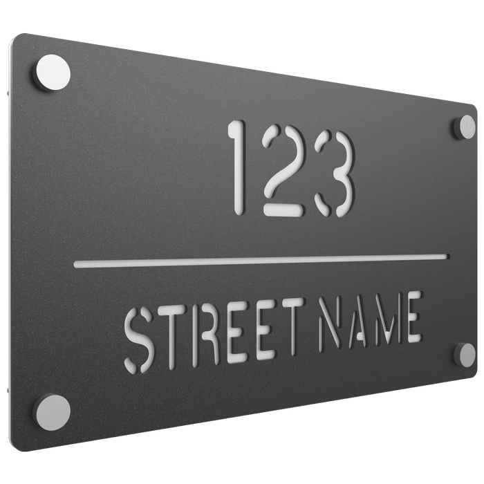 ProtectorAl 380 x 220mm Dark Charcoal ACM Cut Through Custom House Sign