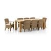 Pearl Outdoor 2.3m Teak Timber Dining Table With 8 Kai Chairs