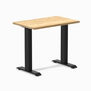 Desky Fixed Height Mini White Oak Hardwood Desk 800 X 500mm Matte Black Frame