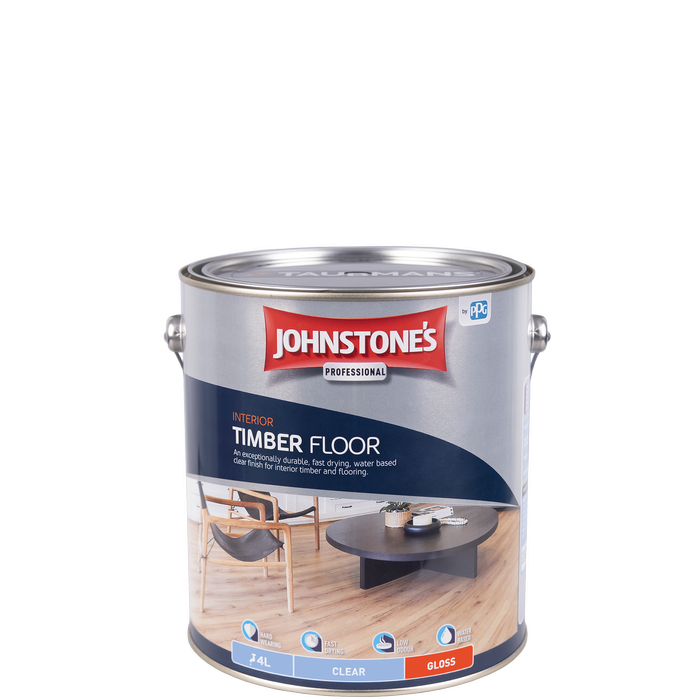 Johnstone's 4L Clear Gloss Interior Timber Floor Finish