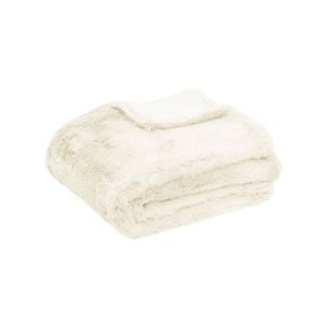 Tuscany Luxury Faux Sheep Wool Fur Throw Rug Ivory