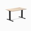 Desky Fixed Height Classic Oak Melamine Desk 120x75cm Matte Black Leg