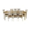 Leura Belle Rustic 8 Seater Rectangle Dining Table And Chairs Setting - Distressed White Honey top