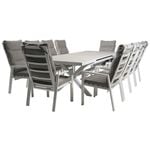 FurnitureOkay Mosman 11-Piece Ceramic Outdoor Extendable Dining Setting - White