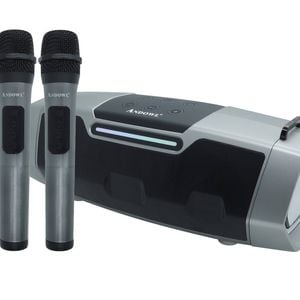 Andowl Portable Bluetooth Karaoke Speaker Dual Wireless Microphones