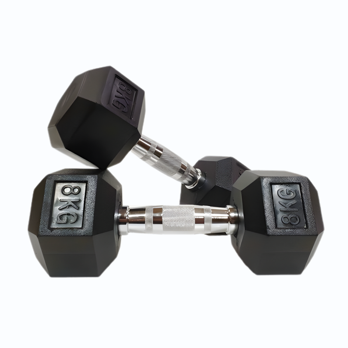 Morgan Rubber Hex Dumbbells - Pair [8kg]
