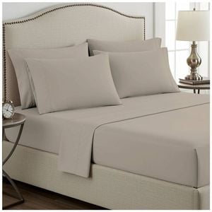 Grosvenor House 400TC Plain Dyed Bamboo Cotton Bed Sheet Sets King Single Stone