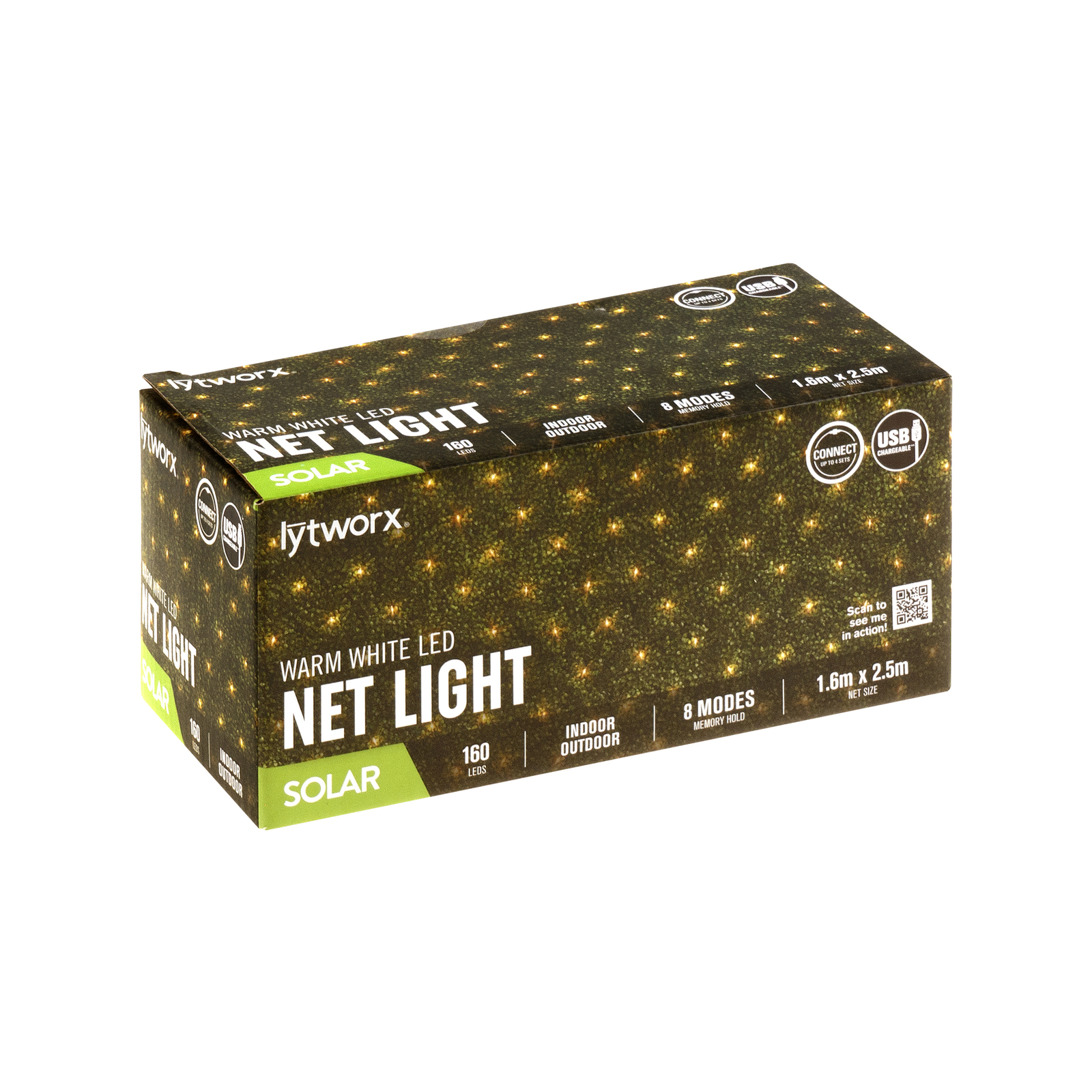 Lytworx 1.6 x 2.5m Warm White Solar Connectable Net Light Bunnings Australia