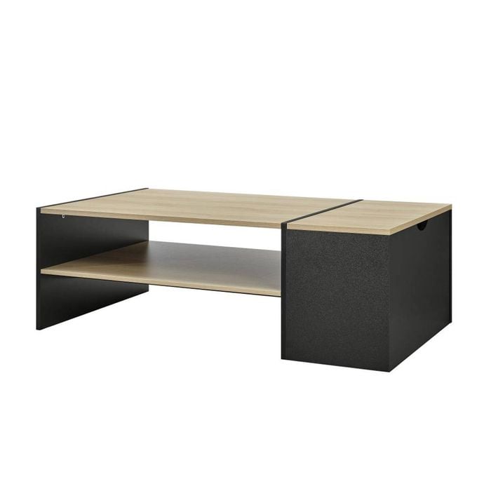 Klea Coffee Table With Storage Oak And Black