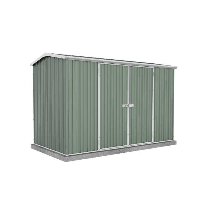 Absco Sheds 3.0 x 1.52 x 1.95m Pale Eucalypt Premier Double Door Garden Shed