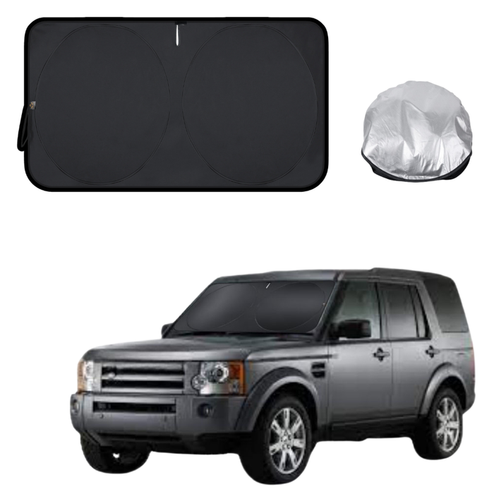 Front Windscreen Sun Shade for Land Rover Discovery 2004 - 2009 (D3) - Standard 150 x 85 cm - Black
