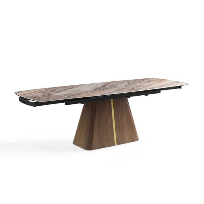 Dining Table MDF Ceramic Glass Table Top Extendable Decorative Stripe