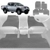 6D Diamond Car Floor Mats for Mitsubishi Triton Double Cab 2006-2015-Full Set-Grey-Outback GT