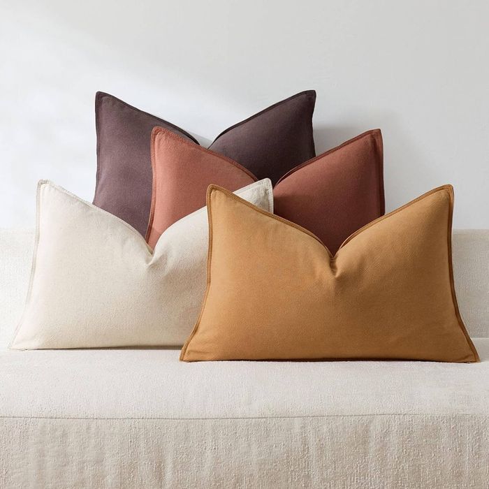 Gioia Casa 4-Pack Linen-Cotton Blend Cushion Covers 30cm x 50cm - Warm Brown