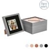 Nicola Spring Acrylic 3D Box Photo Frames with 4" x 4" Mounts - 8" x 8"  - Grey - Pack of 5