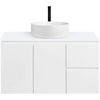 CIBO 900mm White Nordic Wall Hung Bathroom Vanity With White Gloss Fluted Basin