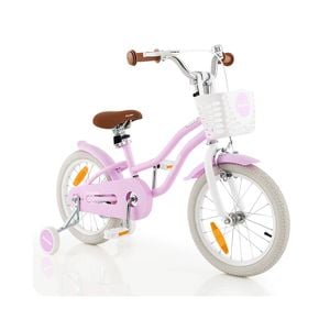 Costway 40cm Kids Bike Ride On Bicycle W/training Wheels Purple