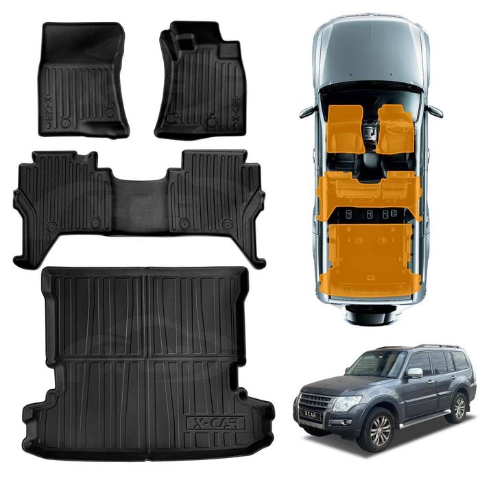 3D Floor Mats Boot Liner for Mitsubishi Pajero 2006-2022 All Weather Cargo Trunk Luggage Tray