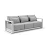 Bay Gallery Furnitire Whitehaven 3 Seater Lounge White & Olefin Grey Cushions