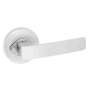 Gainsborough Satin Chrome G2 Series Round Rosettes Angular Privacy Leverset