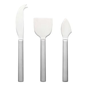 3pc Ecology Forge Stainless Steel Cheese Serving Knives Brushed Silver