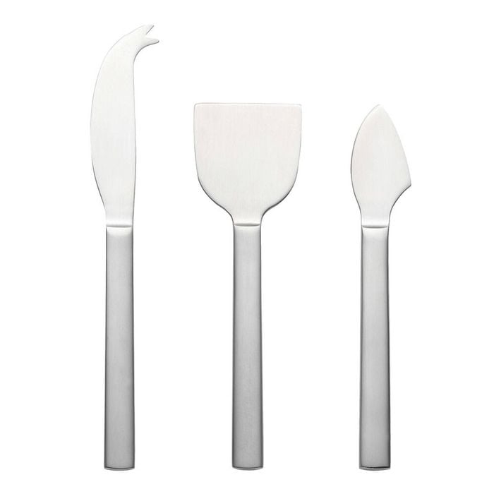 3pc Ecology Forge Stainless Steel Cheese Serving Knives Brushed Silver
