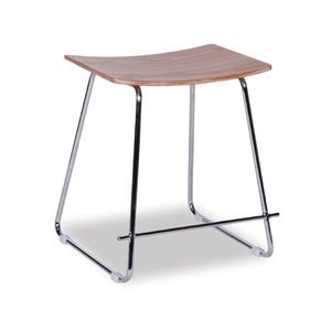 Hudson Low Stool - Chrome - Natural