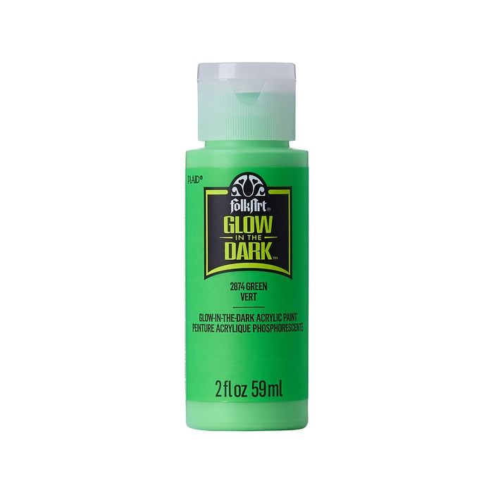 Folk Art Glow In The Dark Acrylic Paint - Green