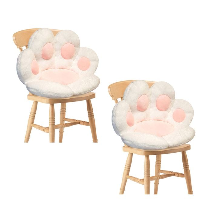 Soga 2x White Paw Cushion Lazy Sofa Plush Backseat Pillow Home Decor