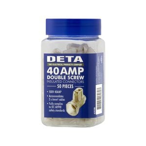 DETA 40 Amp Double Screw Connector - 50 Pack