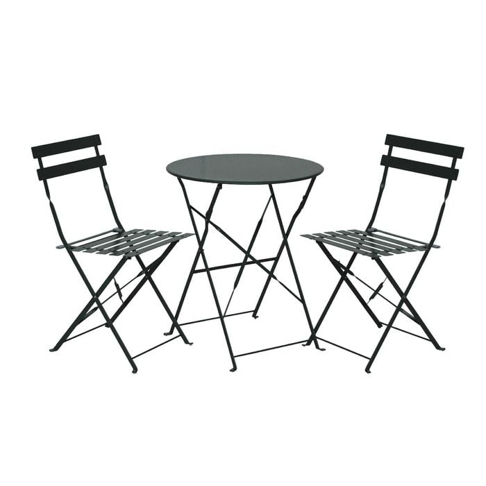 Marquee Black 3 Piece Steel Bistro Set