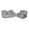 3+2 Seater Finest Grey Fabric Recliner Sofa Sturdy Construction Metal Mechanism