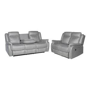 3+2 Seater Finest Grey Fabric Recliner Sofa Sturdy Construction Metal Mechanism