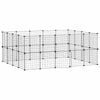 vidaXL 36-Panel Pet Cage Pet Playpen Animal Enclosure with Door Black Steel