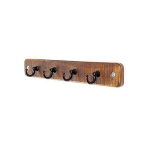 Adoored 4 Black Hook Rustic Board Key Rack