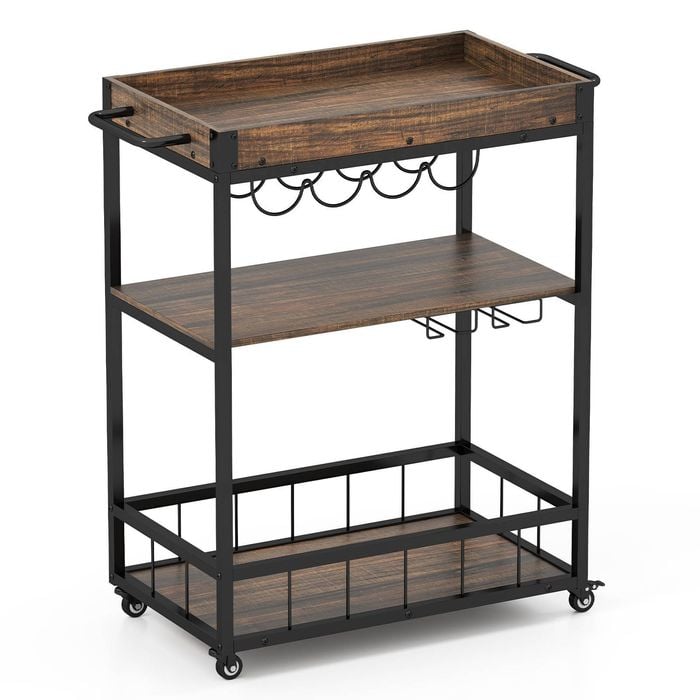 Costway 3-Tier Bar Cart Trolley