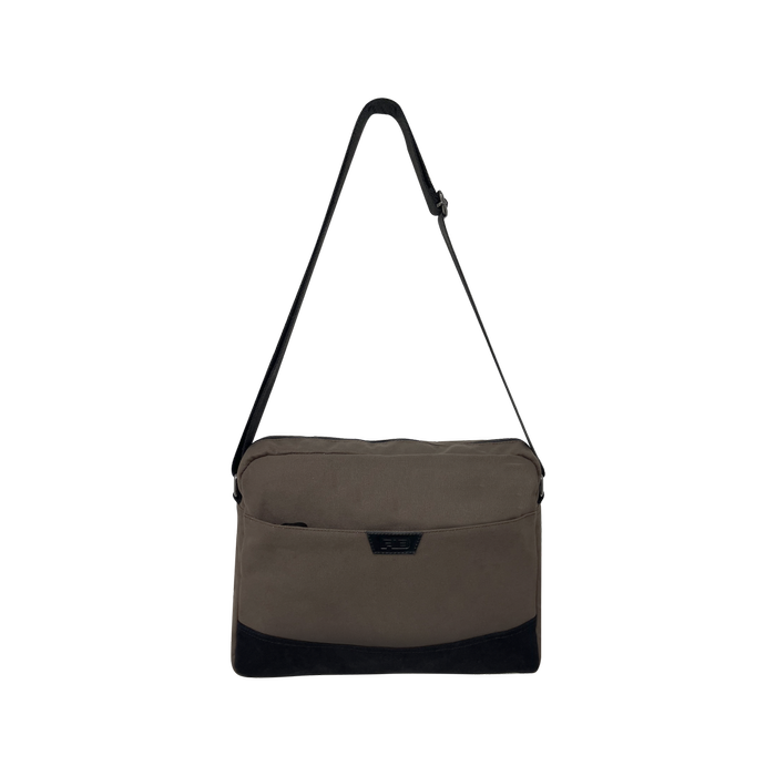 FIB Byron Canvas Laptop Messenger Bag Travel Shoulder Sling  Brown