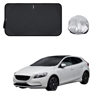 Front Windscreen Sun Shade for Volvo V40 2013 - 2019 - Standard 150 x 85 cm - Black