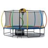 Kahuna 10 ft x 15 ft Oval Trampoline Outdoor  L.E.D. Basketball Set Reversible Pad Safety Net