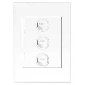 HPM VIVO 3 Gang  Fan / Light / Heat Switch