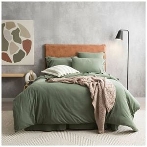 Renee Taylor Comfort T’s Organic Cotton Jersey Quilt Cover Set Olive King