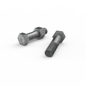 ZENITH M16 x 65mm Hot Dip Galvanised Hex Head Bolts and Nuts - Each