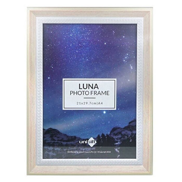Unigift Luna Cream Trim Border Glass Picture Photo Frame A4 21x29.7cm Pink
