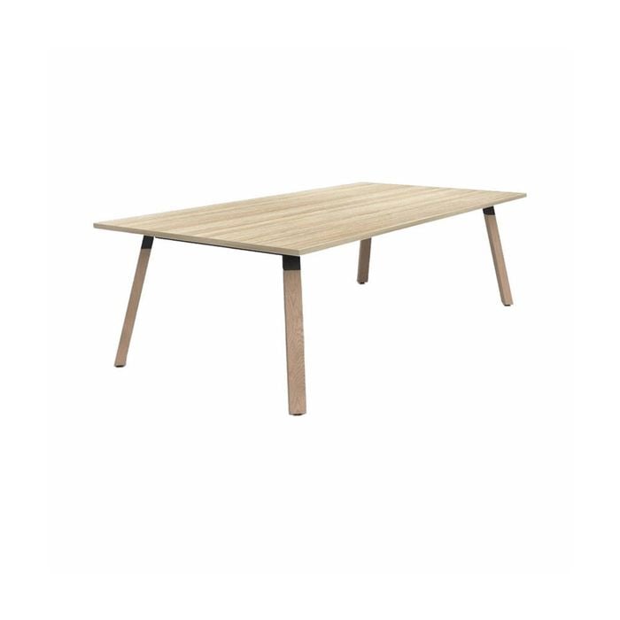 Olg Plantation Boardroom Table 4 Leg Solid Oak Frame New Oak Smooth Top L2400mm X W1200mm