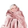 Laura Hill 800-GSM Mink Blanket Queen Size Double-Sided Soft Plush Bed Faux Throw Rug Pink